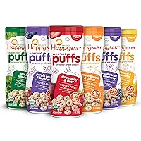 Happy Baby Organic Superfood Puffs, Variety Pack, Flavors May Vary, 2.1 Ounce (Pack of 6)