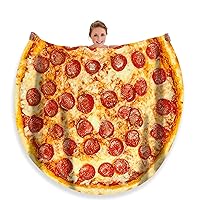 Pizza Blanket for Adult and Kids Novelty Food Blanket Adult Size Funny Realistic Throw Blanket Fuzzy Fleece Blanket Flannel Gift for Teenage Boys and Girls 71 inches