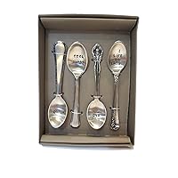 Shiraleah Cool Beans Stamped Cocktail Spoon Set of 4