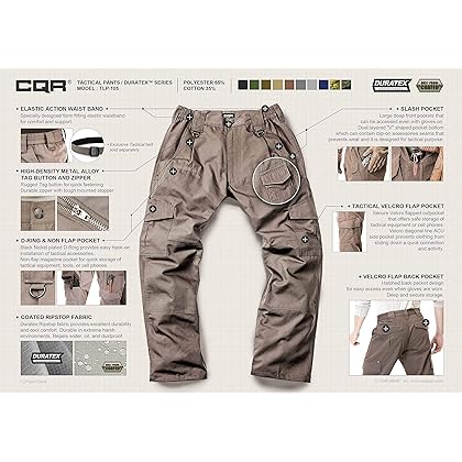 CQR Men's Tactical Pants Lightweight EDC Assault Cargo, Duratex Mag Pocket(tlp105) - Dark Navy, 36W/36L.
