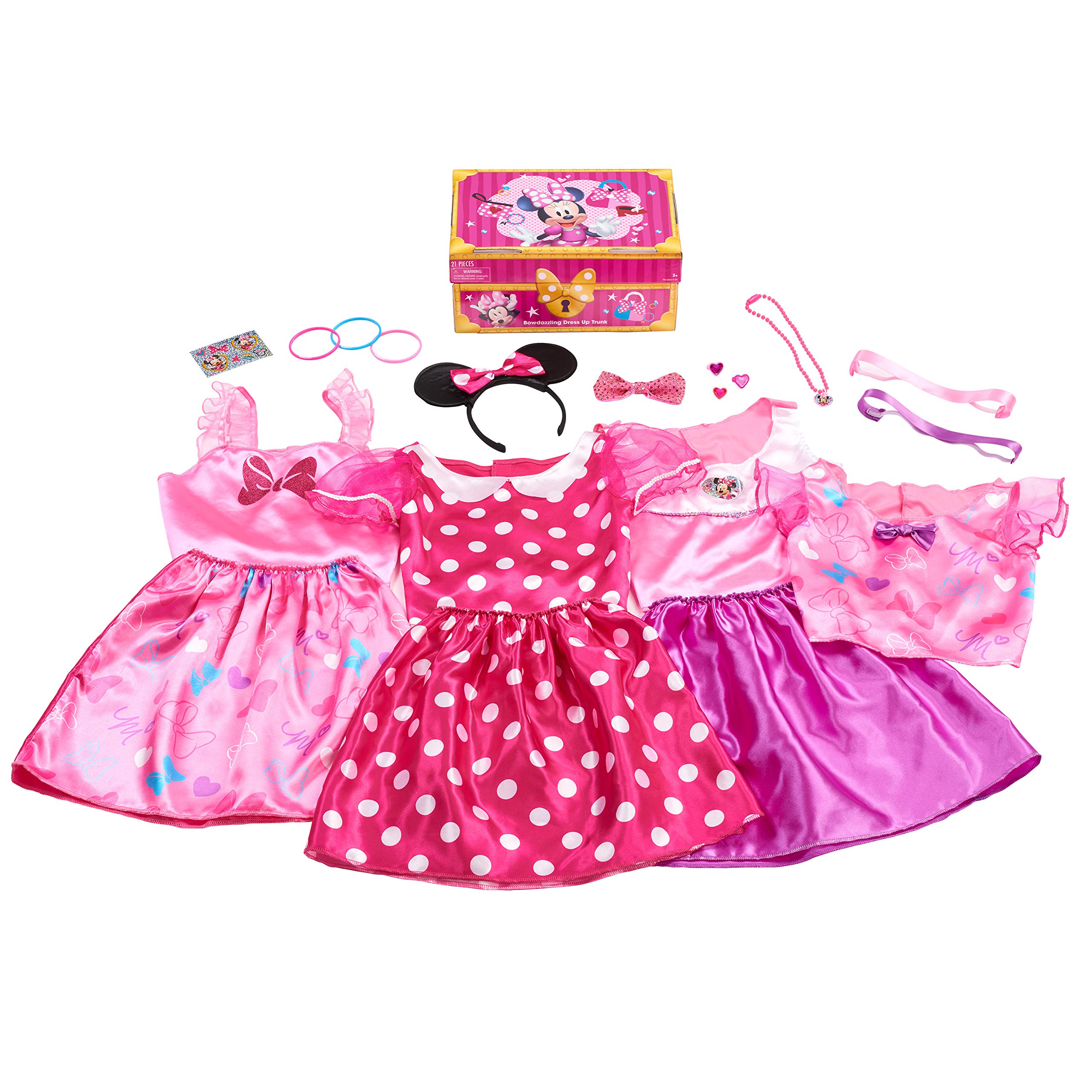 Disney Junior Minnie Mouse Bowdazzling Dress Up Trunk Set, 21 Pieces, Size 4-6x, Amazon Exclusive, by Just Play