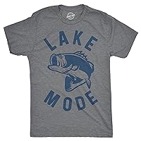 Mens Lake Mode Tshirt Funny Summer Vacation Fishing Tee for Guys