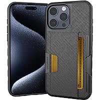 Smartish® iPhone 15 Pro Max Wallet Case - Wallet Slayer Vol. 2 [Slim/Protective] Credit Card Holder w/Kickstand Drop Tested Hidden Card Slot Compatible w/Apple iPhone 15 Pro Max - Black Tie Affair