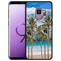 Bolster Samsung Galaxy S9 Case - Tropical Palm Beach Printed Designer Soft Rubber TPU Protective Shockproof Back Phone Case/Cover for Samsung Galaxy S9 (Not for S9 Plus). Black