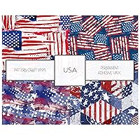 American Flag Pattern Vinyl Permanent Adhesive Vinyl Bundle USA Flag Patterns 2 Sheets 12x12 Works w All Craft Cutters