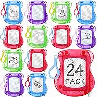 24 Pcs Mini Magnetic Drawing Board for Kids,Erasable Sketch and Painting Pad with Backpack Keychain Clip,4 Colors Mini Doodle Board for Birthday Party Favors Classroom Supply Goodie Bag Stuffer