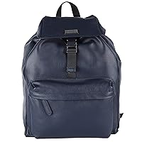 Classic Leather Bagpack College Casual Backpack Travel Bag Daypack (Blue)