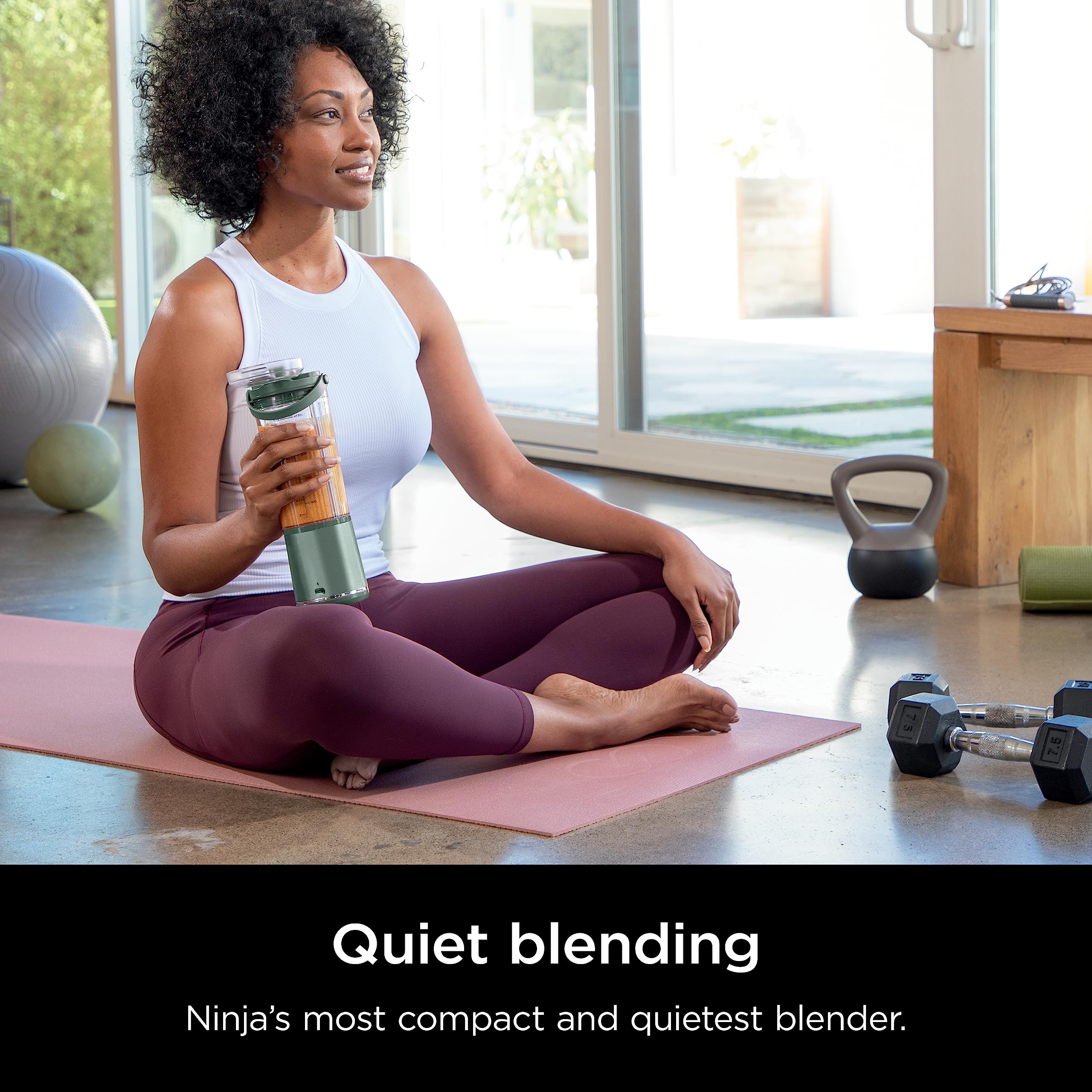 Ninja BC151EM Blast Portable Blender, Cordless, 18oz. Vessel, Personal Blender-for Shakes & Smoothies, BPA Free, Leakproof Lid & Sip Spout, USB-C Rechargeable, Dishwasher Safe Parts, Forest Green