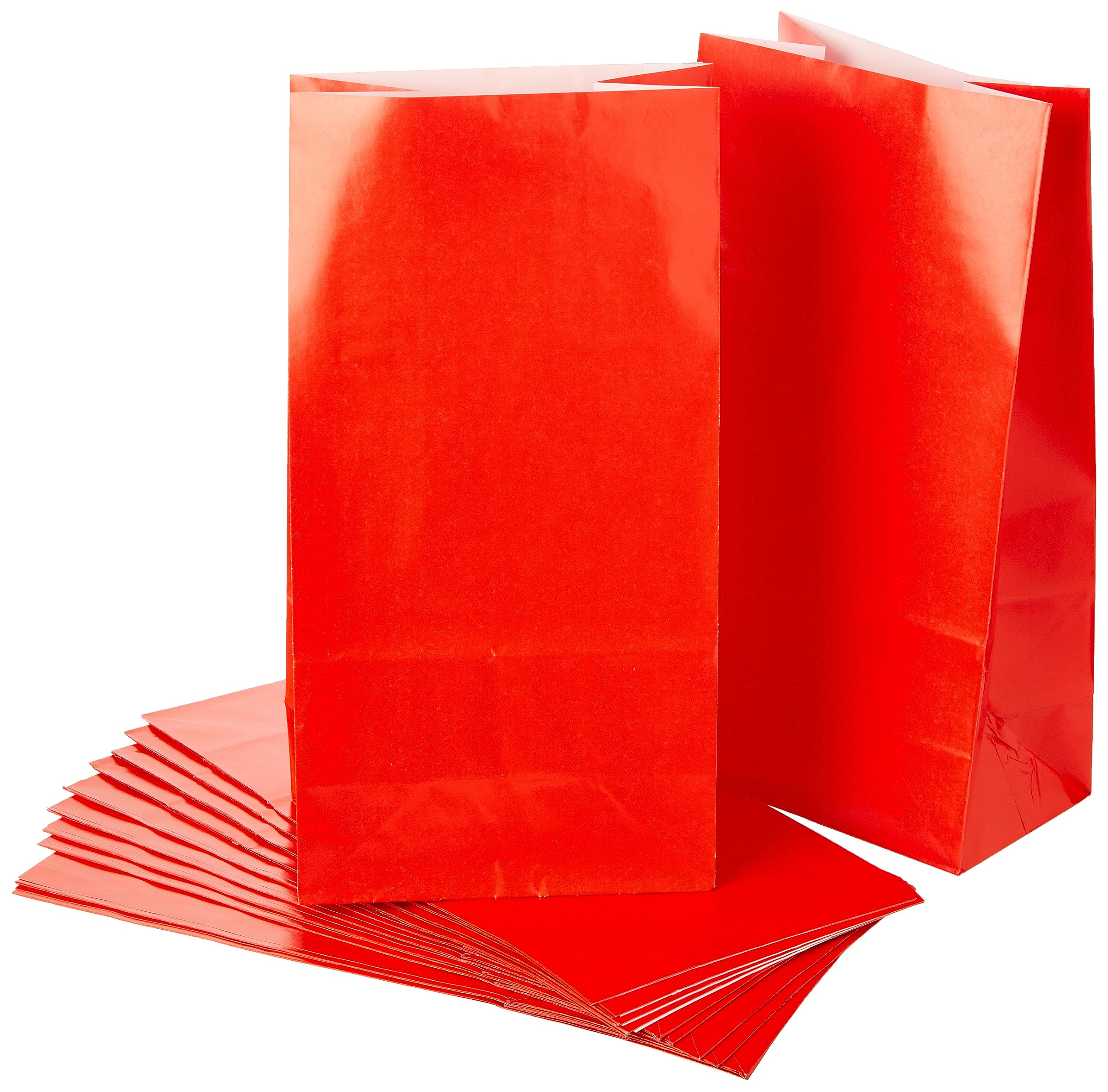 Unique Party Paper Bags, 12 Count (Pack of 1), Ruby Red