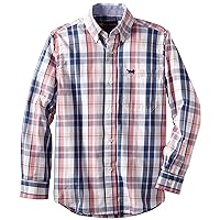 Wes and Willy Big Boys' Long Sleeve Pink Plaid Dress Shirt