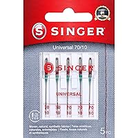 SINGER Universal Regular Point Sewing Machine Needles, Size 70/10-5 Count