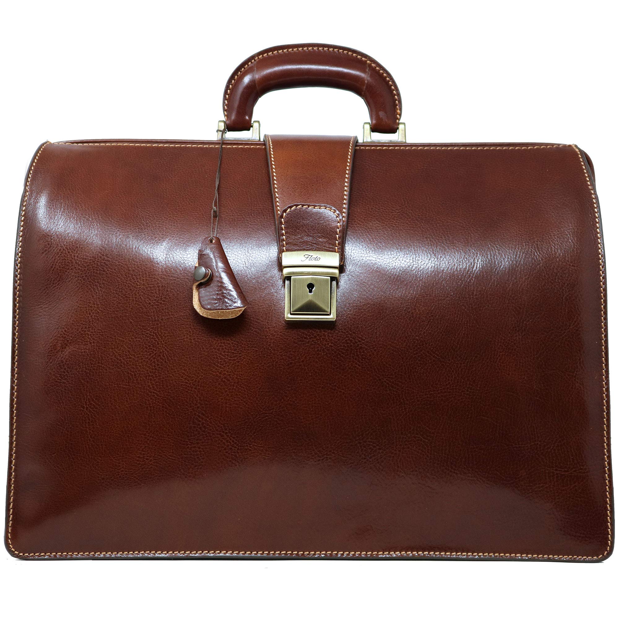Floto Ciabatta Italian Leather Briefcase Attache (Vecchio Brown)