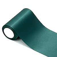 6 inch Teal Satin Ribbon, 24 Yard Long Solid Fabric Ribbon for Christmas Wedding Birthday Party Baby Shower Decoration, Gift Wrapping, Bow Making, Chair Sash, Cutting Ceremony, Indoor Outdoor
