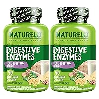 Digestive Enzymes - Full Spectrum Support with a Broad Blend of 15 Enzymes Plus Ginger - 180 Vegan Capsules