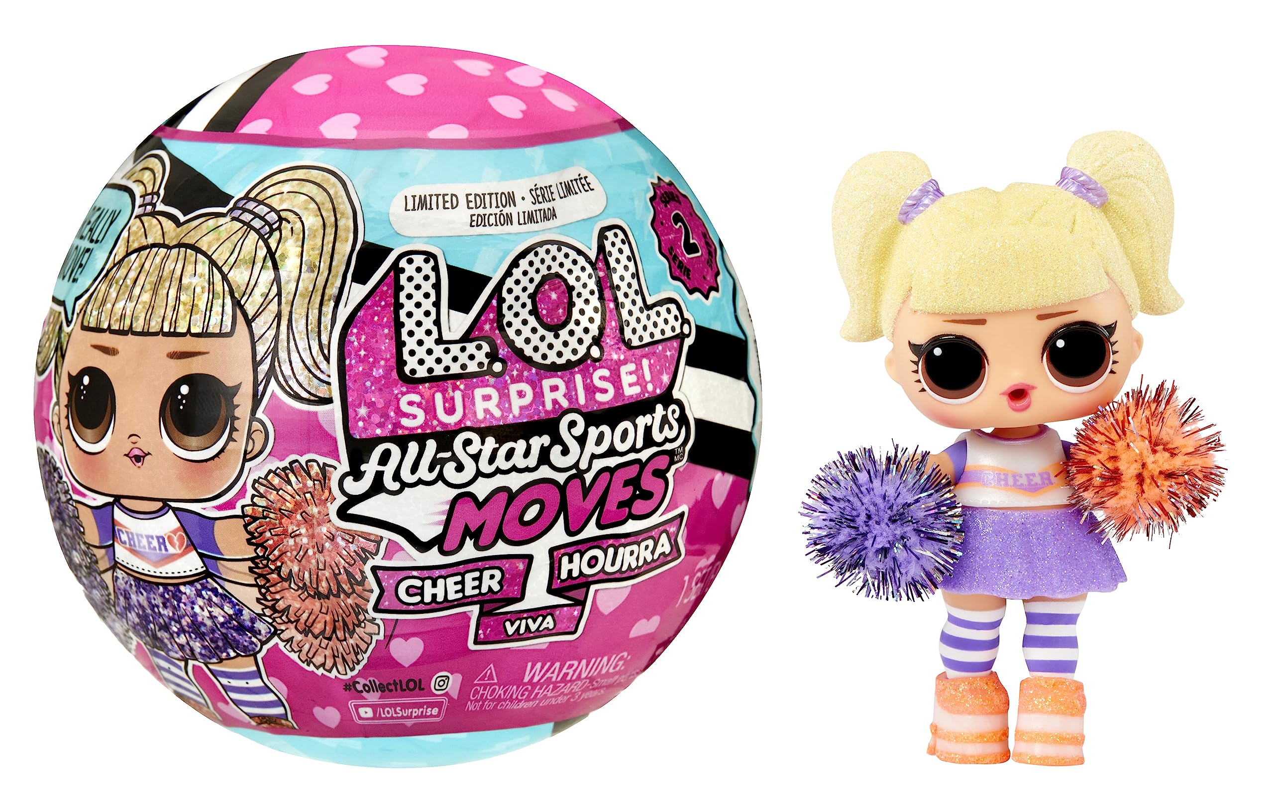 LOL Surprise All Star Sports Moves - Cheer- Surprise Doll, Sports Theme, Cheerleading Dolls, Mix and Match Outfits, Shoes, Accessories, Limited Edition Doll, Collectible Doll - Gift for Girls Age 4+