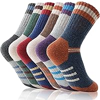 EBMORE 6 Pairs Kids Merino Wool Hiking Socks Boys Toddlers Girls Winter Thermal Warm Boot Thick Cushion Socks