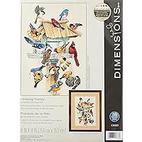 Dimensions 'Feasting Frenzy' Birds Counted Cross Stitch Kit, 18 Count Ivory Aida, 10'' x 14''