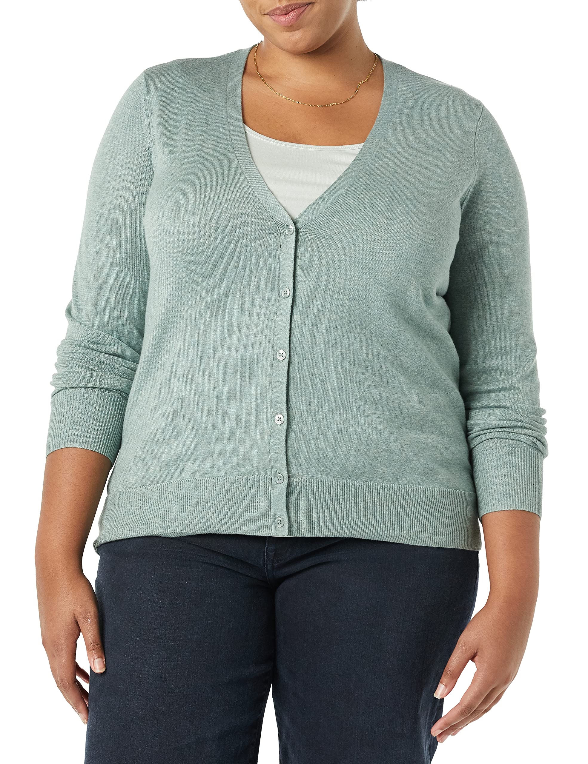 Amazon Essentials Women's Lightweight Vee Cardigan Sweater (Available in Plus Size)