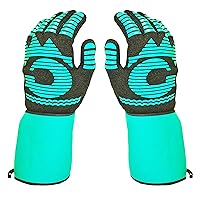 Heat Resistant Gloves - 1472 ℉ Grilling Gloves For Fireplace - Barbeque Accessories For Kitchen - BBQ Gloves - Oven Mitt For Oven, 1 Pair Easy Slip-on Long Cuff, Dupont Nomex HeatFiber is Made In USA