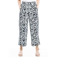 Max Studio Women's Bubble Crepe Cropped Side Border Pant