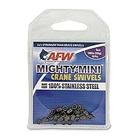 American Fishing Wire Mighty Mini Crane Swivels - Fishing Line Essential, Compact Fishing Tackle, Saltwater Swivels, Stainless Steel Swivel, Holding Power up to 511lb, Gunmetal Black
