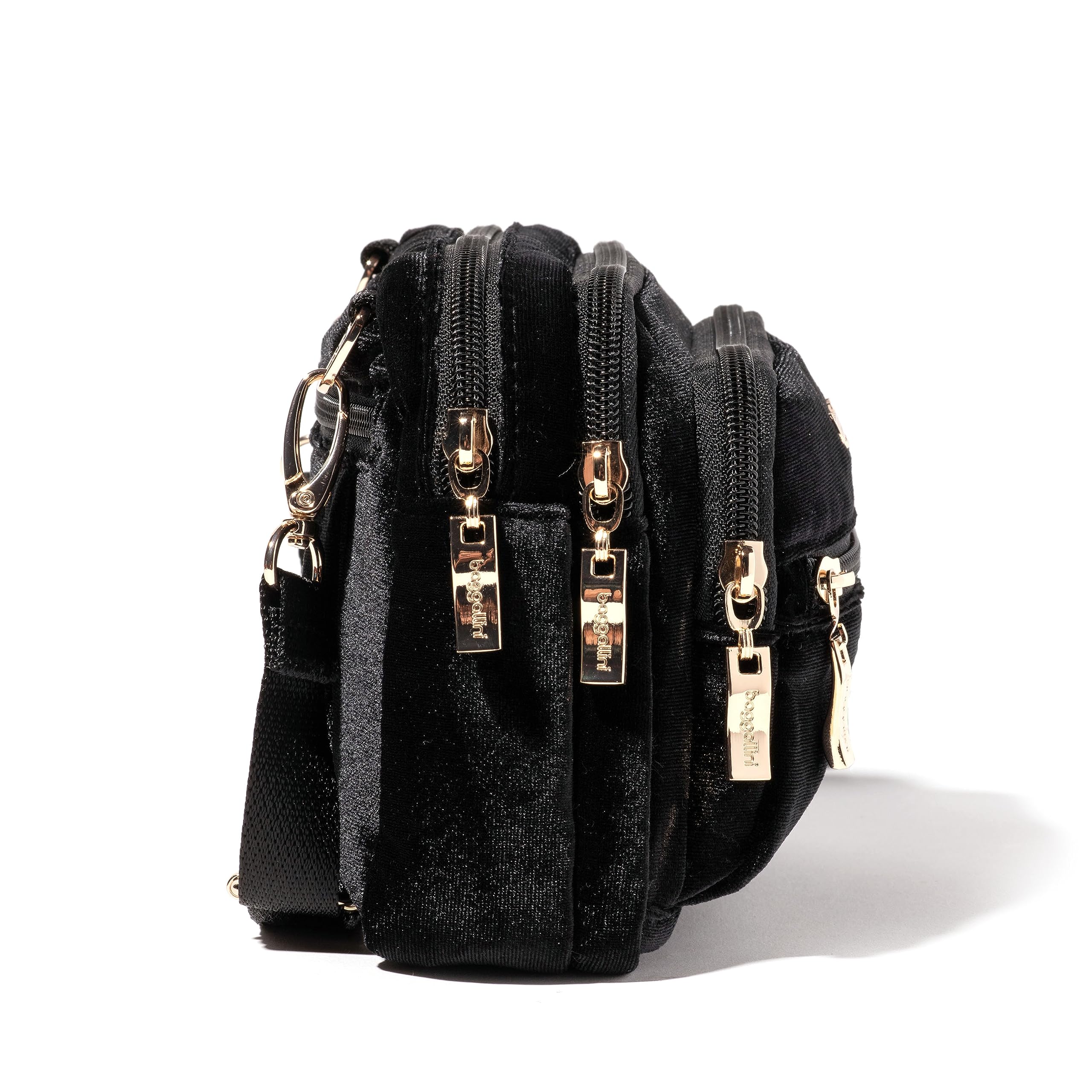 Baggallini Triple Zip Small Crossbody Bag for Women - Convertible Crossbody Fanny Pack Belt Bag - Lightweight Water-resistant