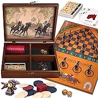 WE Games Derby Horse Race Board Game Set with Metal Game Pieces and Wooden Keepsake Storage Box, Family Game Night, Board Games for Adults and Family, Birthday Gifts, Home Decor, Living Room Decor