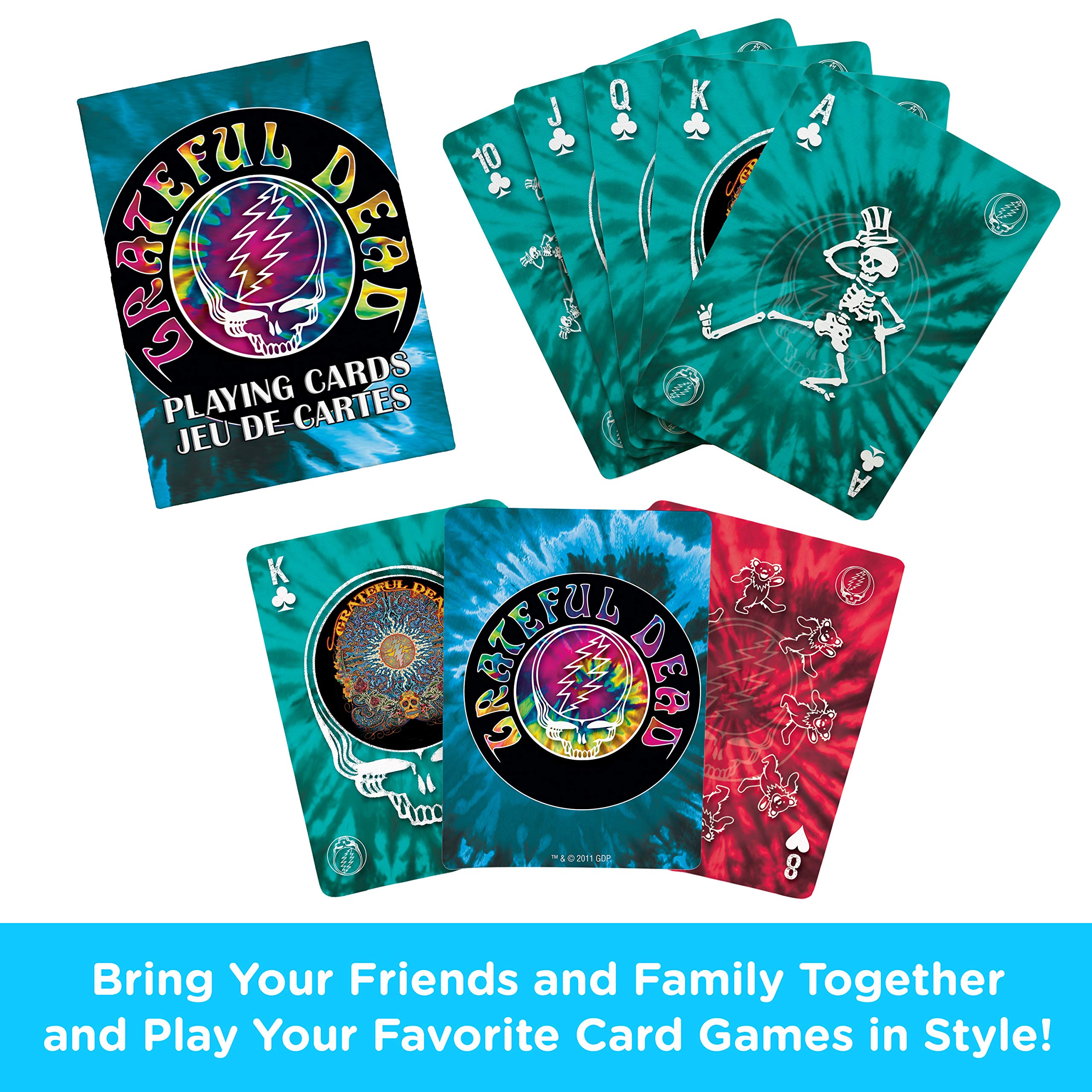 AQUARIUS Grateful Dead Playing Cards - Grateful Dead Themed Deck of Cards for Your Favorite Card Games - Officially Licensed Grateful Dead Merchandise & Collectibles