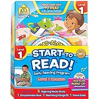 School Zone - Start to Read!® Level 1 Early Reading Program 6-Book Set, Preschool and Kindergarten, Ages 4 to 6, Books, CDs, Workbooks, Parent Guide (School Zone Start to Read!® Book Series)