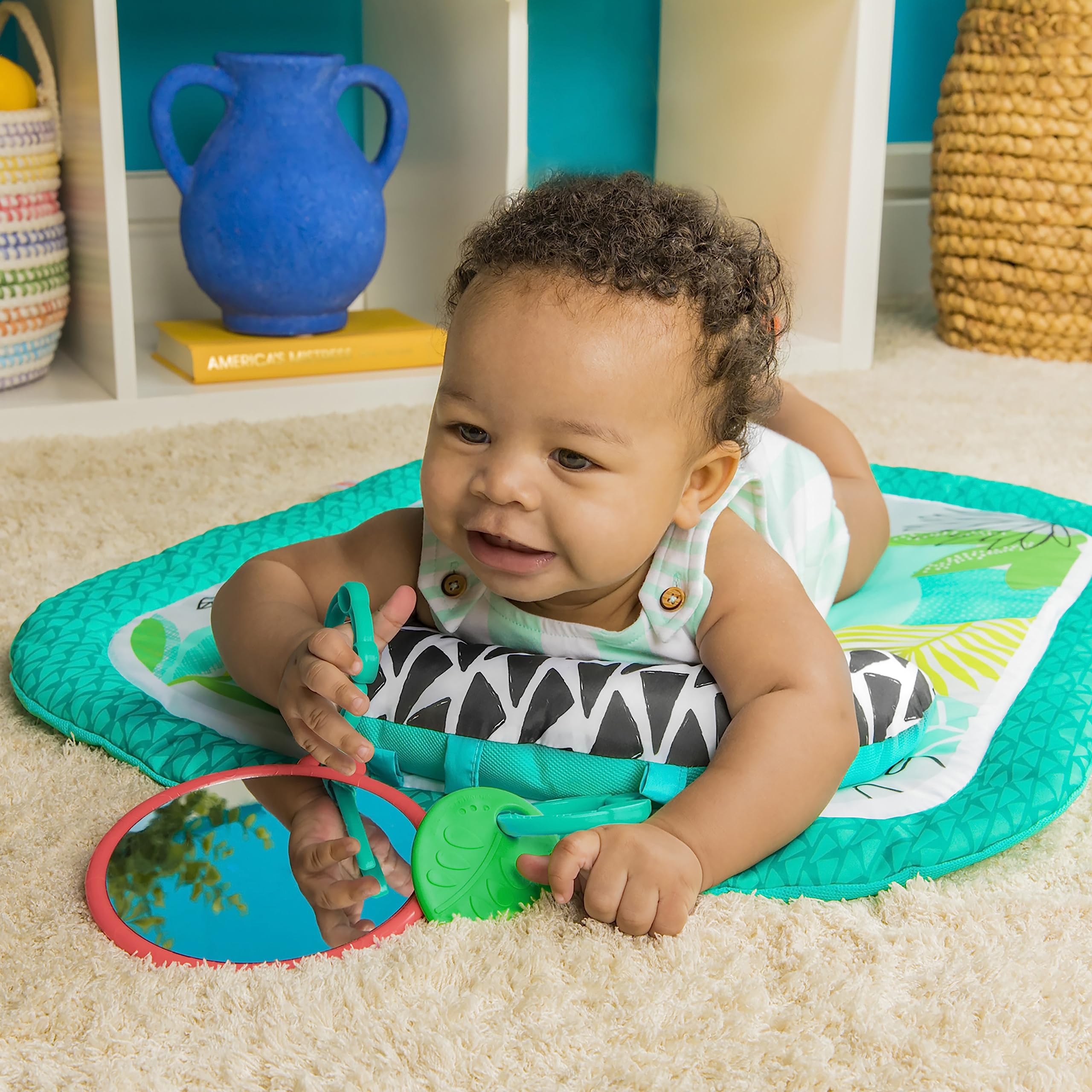 Bright Starts Totally Tropical Prop & Play Tummy Time Baby Activity Mat, Ages Newborn +