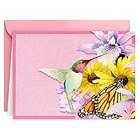 Marjorlein Bastin Floral Notecards (20 Blank Cards with Envelopes) Butterfly & Hummingbird