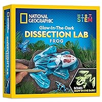 NATIONAL GEOGRAPHIC Frog Dissection Kit Anatomy Lab - Glow in the Dark Synthetic Frog Dissecting Science Lab for Kids with Dissecting Tools, Glowing Bones & Realistic Organs, Science Toys, Biology Kit