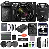 Sony Alpha a6700 Mirrorless Camera with 18-135mm Lens Bundle with Extra Battery and Charger Kit + 64GB SD Card + 55mm 3PC Filter Kit & More | Sony Alpha 6700