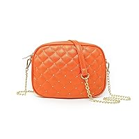 Hanbella Cross body Clutch Purses for Women & Teens - Cute Small Quilted Leather Shoulder Bag with Gold Chain for Girls