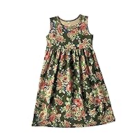 Girl Summer Maxi Dress Sleeveless Casual Floral Printing Floor Length Beach Dresses