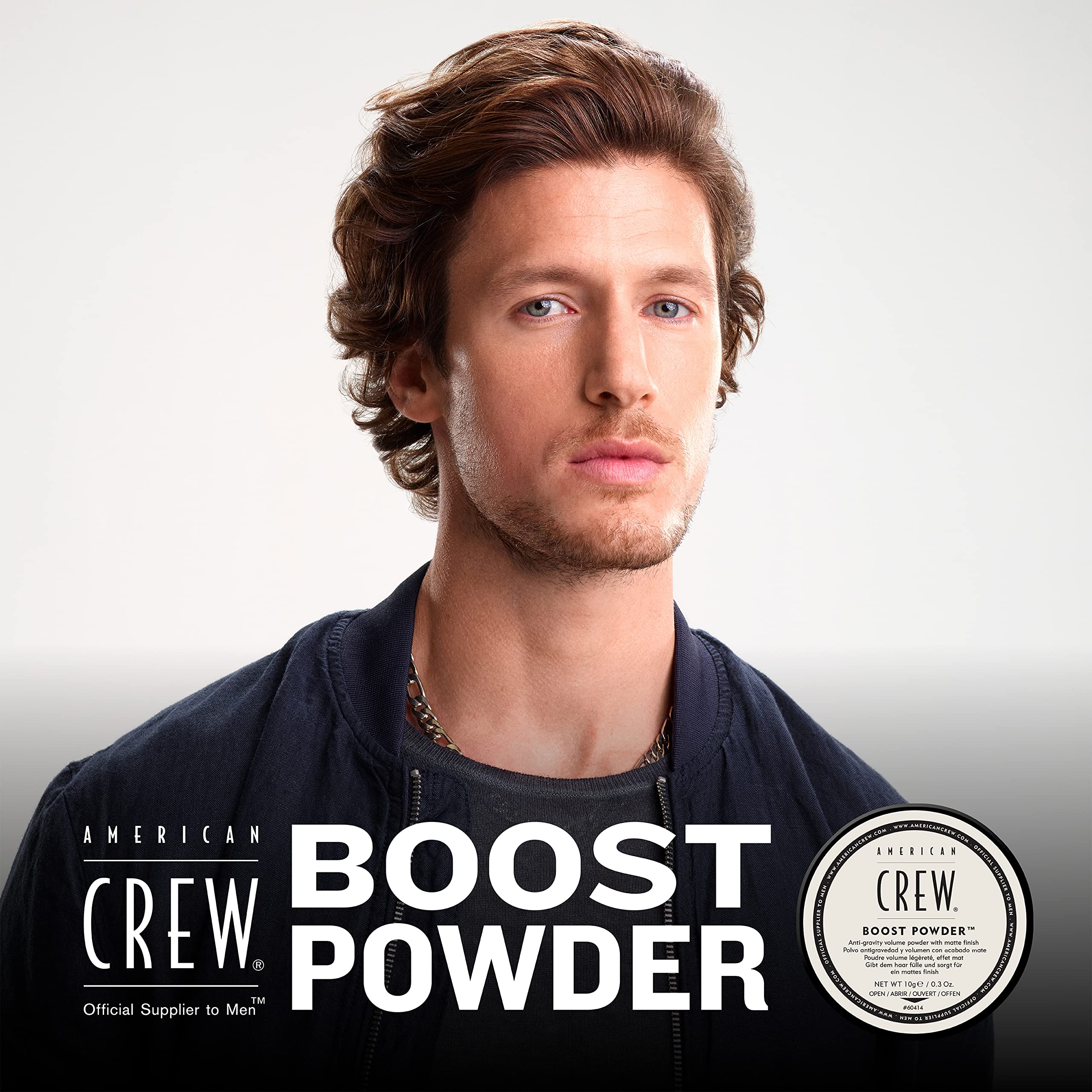 Men's Hair Boost Powder by American Crew, Provides Lift & Volume, 0.3 Oz
