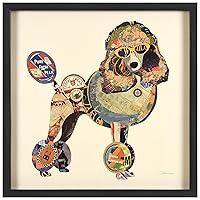 Empire Art Direct DAC-074-2525B Poodle Dimensional Collage Handmade by Alex Zeng Framed Graphic Dog Wall Art, 25