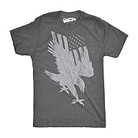 Mens Flag Into Eagle Funny T Shirts American Flag Tees Novelty Pride Vintage USA T Shirt