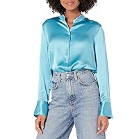 Vince Women's Slim Fitted Band Collar Blouse