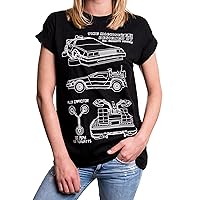 Delorean T-Shirt Black Oversized - Funny Gifts for Nerds - Future Top Plus Size