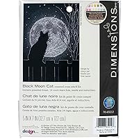 DIMENSIONS Black Moon Cat Counted Cross Stitch Kit, Multi-Color