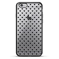 Classic Black Hearts Pattern Design Chrome Series Case for iPhone 6/6S Plus - Titanium Black
