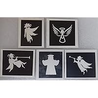 Dazzle Glitter Tattoos 25 x Angel Stencils (Mixed) for Etching Glass Christmas