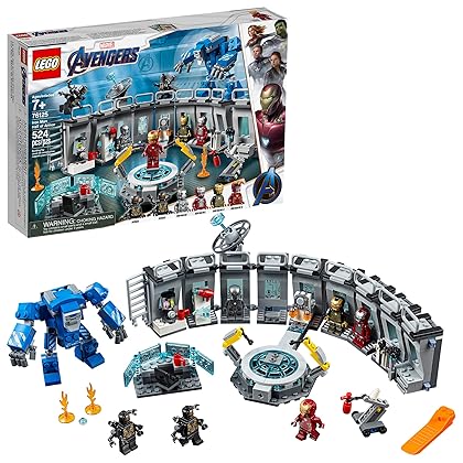 LEGO Marvel Avengers Iron Man Hall of Armor 76125 Building Kit, Marvel Tony Stark Iron Man Suit Action Figures (524 Pieces)