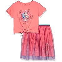 Disney girls Lilo & Stitch Tie Front Tee & Tulle Skirt Set BundleT-Shirt