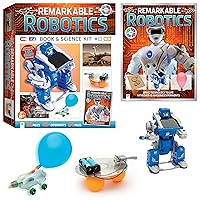 Remarkable Robotics - Book & Science Kit - STEM, Build Robots, Over 45 Experiments, Includes 58 Pieces, 64-Page Book, Learning & Education Kids, Hinkler, Ages 7-15