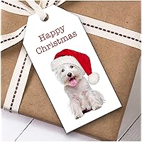 Cute Westie Dog Christmas Gift Tags (Present Favor Labels)