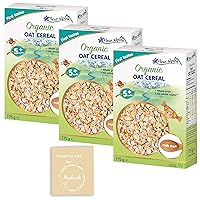 Baby Cereal Buckwheat Bundle Imported from Europe, Hypoallergenic, Gluten Free, Milk Free, Stage 1 Baby Food (4+ months) by Fleur Alpine TWO PACK 12.3 oz, ( 6.17 oz each), plus MODOVIK Shopping List (Oatmeal 3 pack)