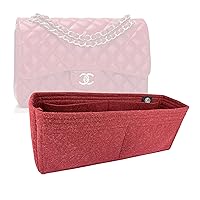 Bag Organizer for Chanel Classic Flap Jumbo - Premium Felt Purse Handbag Insert Liner Shaper (Handmade) Soft Structure Support