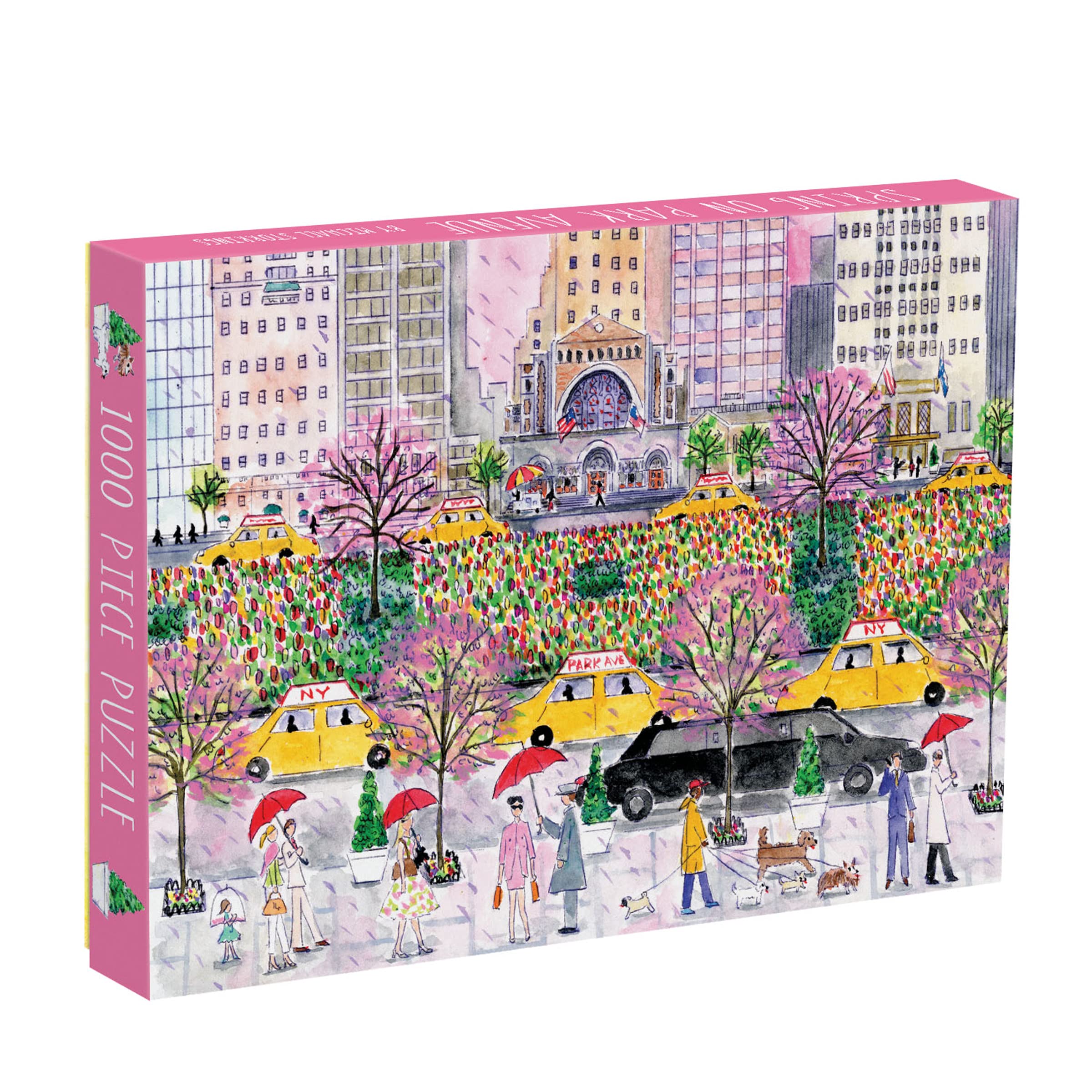 Galison Michael Storrings 1000 Piece Spring on Park Avenue New York City Jigsaw Puzzle for Adults, Vibrant Challenging Puzzle with NYC's famed Park Avenue Scene